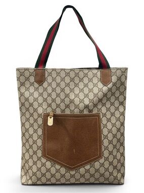 Gucci Vintage GG Supreme Monogram Web Sherry Line Tote Bag